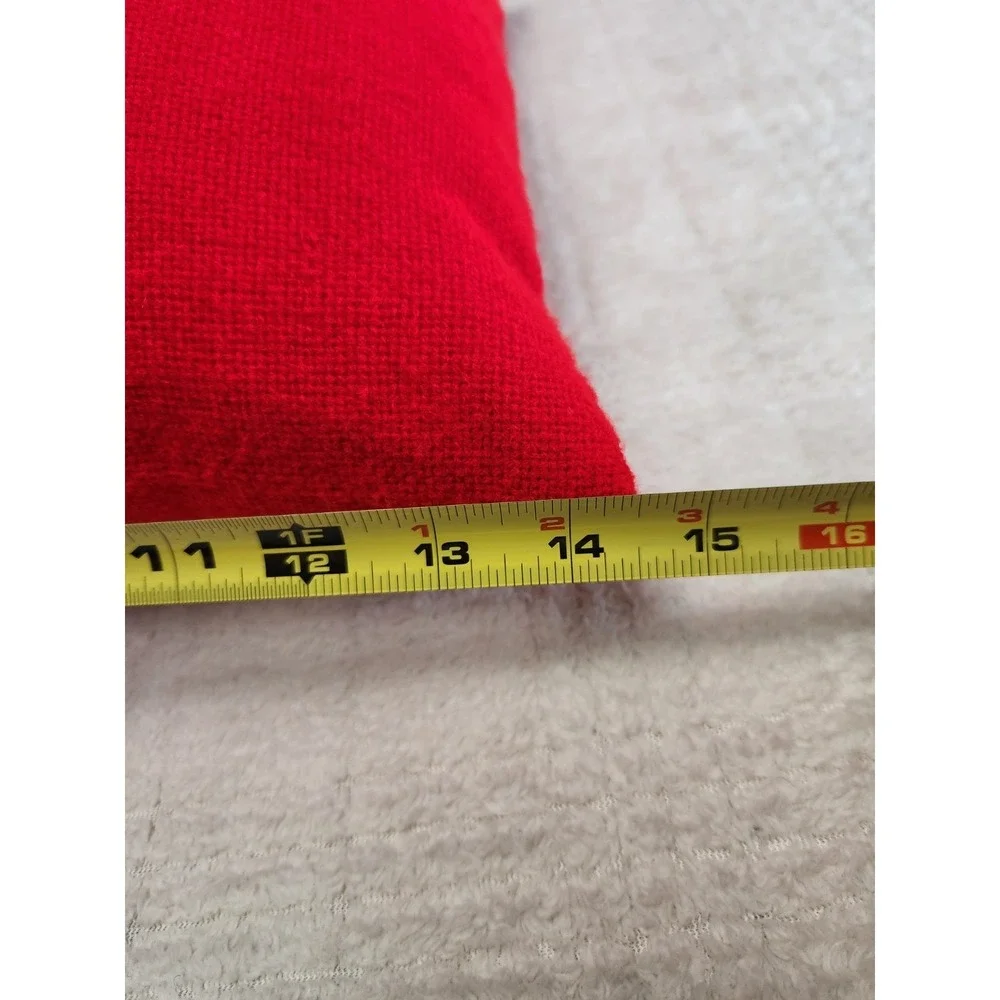 Handmade Embroidered Mexican Red Multicolor Aztec Print 15x15 Pillow Cover